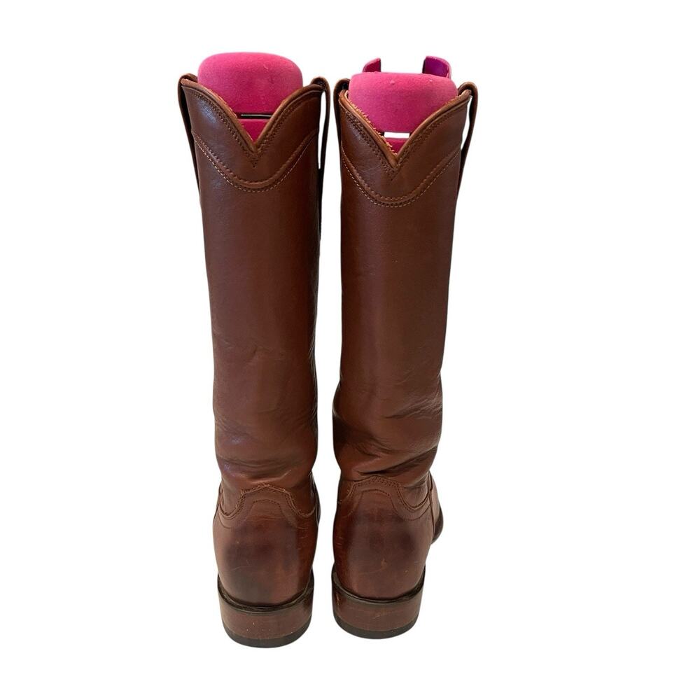 Tecovas Boots The Harper Bourbon Calf Leather Cowboy Women's 8B Tall Roper - Picture 4 of 14